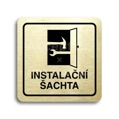 Piktogram "instalační šachta" - zlatá tabulka - černý tisk