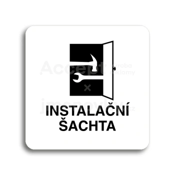 Piktogram "instalační šachta" - bílá tabulka - černý tisk bez rámečku