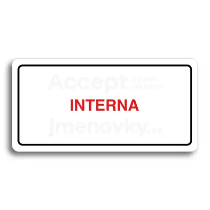 Piktogram "INTERNA" - bílá tabulka - barevný tisk