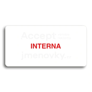 Piktogram "INTERNA" - bílá tabulka - barevný tisk bez rámečku