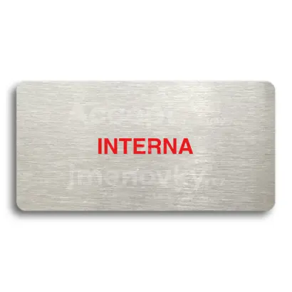 Piktogram "INTERNA" - stříbrná tabulka - barevný tisk bez rámečku