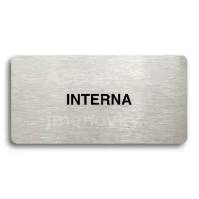 Piktogram "INTERNA" - stříbrná tabulka - černý tisk bez rámečku