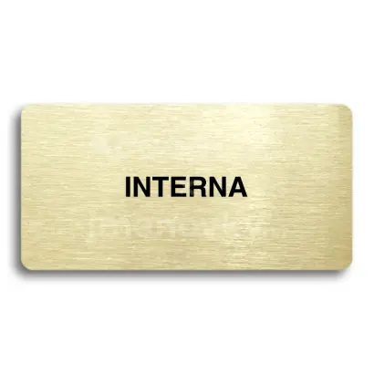 Piktogram "INTERNA" - zlatá tabulka - černý tisk bez rámečku