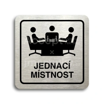 Piktogram "jednací místnost" - stříbrná tabulka - černý tisk
