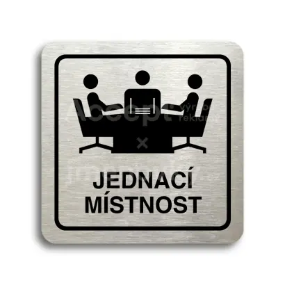 Piktogram "jednací místnost" - stříbrná tabulka - černý tisk