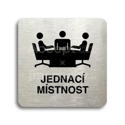 Piktogram "jednací místnost" - stříbrná tabulka - černý tisk bez rámečku