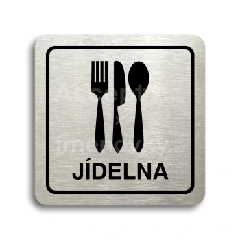 Piktogram "jídelna" - stříbrná tabulka - černý tisk