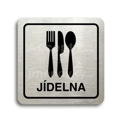 Piktogram "jídelna" - stříbrná tabulka - černý tisk