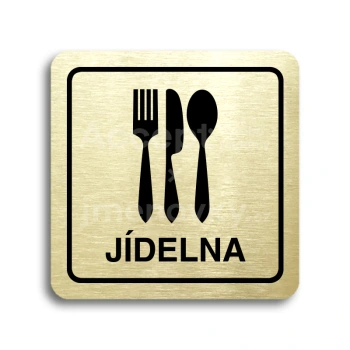 Piktogram "jídelna" - zlatá tabulka - černý tisk