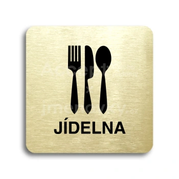 Piktogram "jídelna" - zlatá tabulka - černý tisk bez rámečku