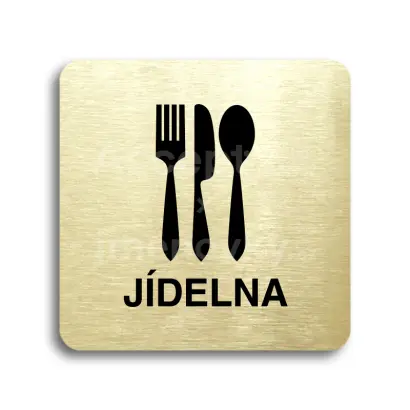 Piktogram "jídelna" - zlatá tabulka - černý tisk bez rámečku