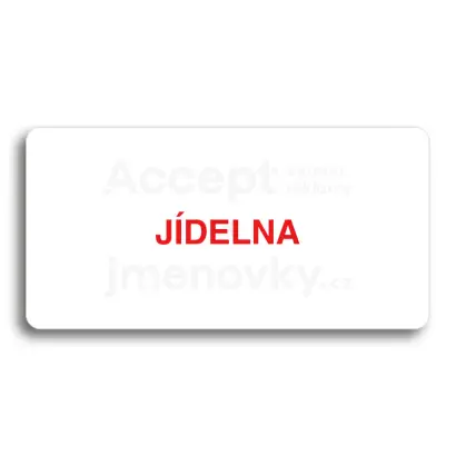 Piktogram "JÍDELNA" - bílá tabulka - barevný tisk bez rámečku