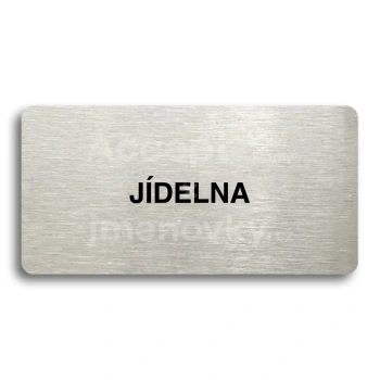 Piktogram "JÍDELNA" - stříbrná tabulka - černý tisk bez rámečku