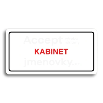 Piktogram "KABINET" - bílá tabulka - barevný tisk