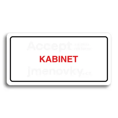 Piktogram "KABINET" - bílá tabulka - barevný tisk