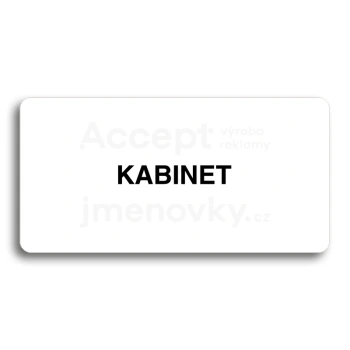 Piktogram "KABINET" - bílá tabulka - černý tisk bez rámečku