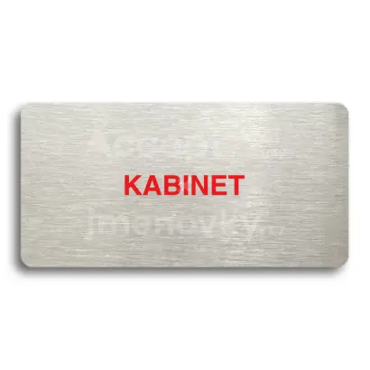 Piktogram "KABINET" - stříbrná tabulka - barevný tisk bez rámečku