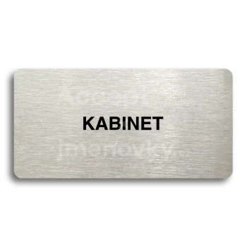 Piktogram "KABINET" - stříbrná tabulka - černý tisk bez rámečku