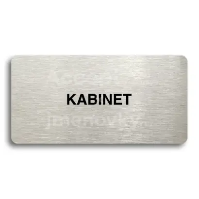 Piktogram "KABINET" - stříbrná tabulka - černý tisk bez rámečku