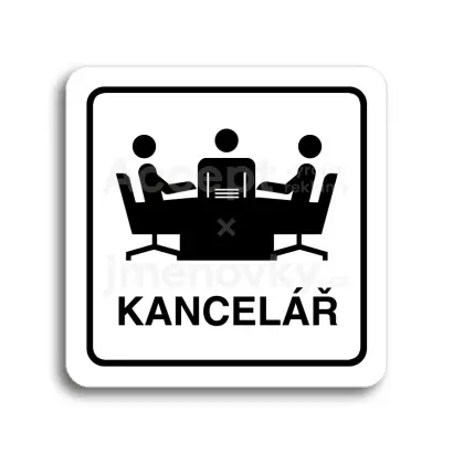 Piktogram "kancelář" - bílá tabulka - černý tisk