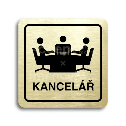 Piktogram "kancelář" - zlatá tabulka - černý tisk