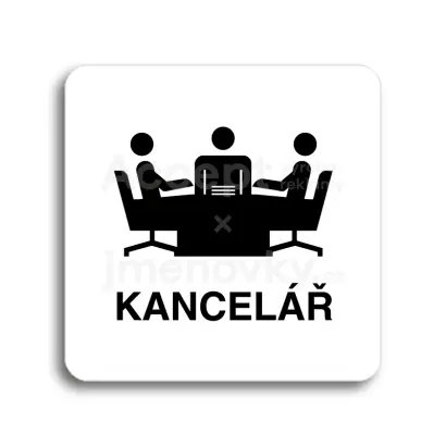 Piktogram "kancelář" - bílá tabulka - černý tisk bez rámečku