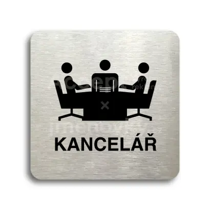Piktogram "kancelář" - stříbrná tabulka - černý tisk bez rámečku