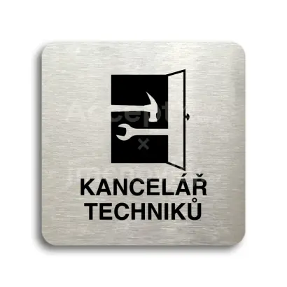 Piktogram "kancelář techniků" - stříbrná tabulka - černý tisk bez rámečku