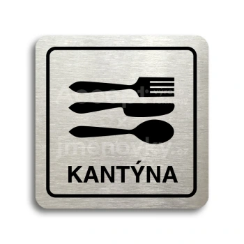 Piktogram "kantýna II" - stříbrná tabulka - černý tisk