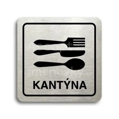 Piktogram "kantýna II" - stříbrná tabulka - černý tisk