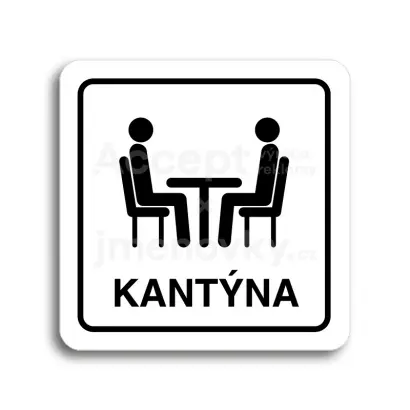 Piktogram "kantýna III" - bílá tabulka - černý tisk