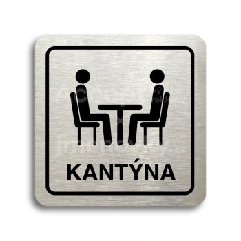 Piktogram "kantýna III" - stříbrná tabulka - černý tisk