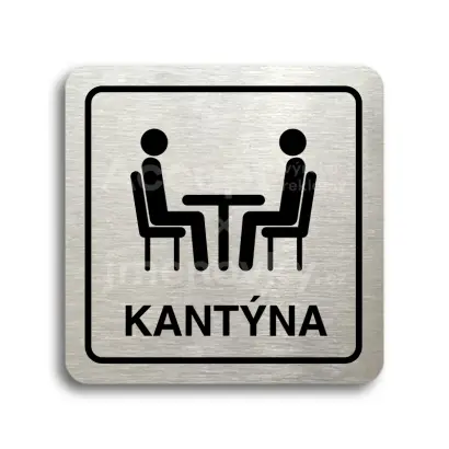 Piktogram "kantýna III" - stříbrná tabulka - černý tisk