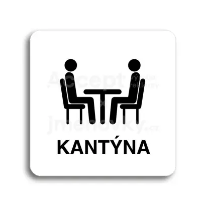 Piktogram "kantýna III" - bílá tabulka - černý tisk bez rámečku