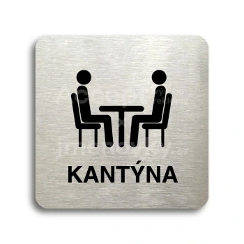 Piktogram "kantýna III" - stříbrná tabulka - černý tisk bez rámečku