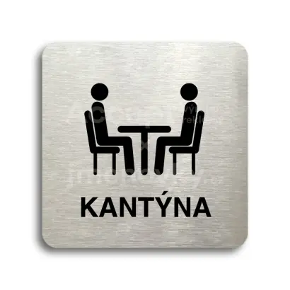 Piktogram "kantýna III" - stříbrná tabulka - černý tisk bez rámečku