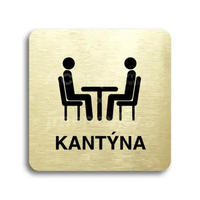 Piktogram "kantýna III" - zlatá tabulka - černý tisk bez rámečku