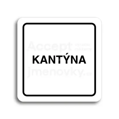 Piktogram "kantýna" - bílá tabulka - černý tisk