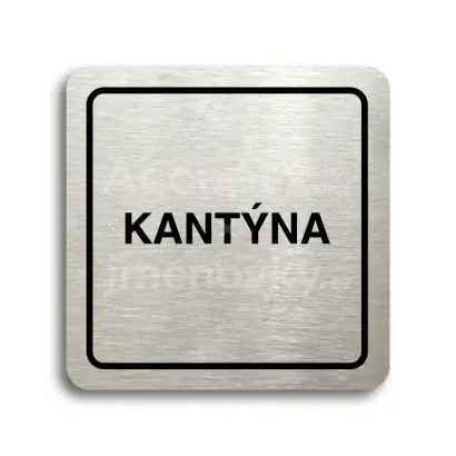 Piktogram "kantýna" - stříbrná tabulka - černý tisk