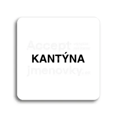 Piktogram "kantýna" - bílá tabulka - černý tisk bez rámečku