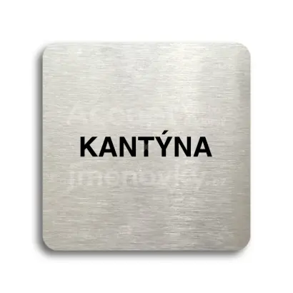 Piktogram "kantýna" - stříbrná tabulka - černý tisk bez rámečku