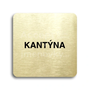 Piktogram "kantýna" - zlatá tabulka - černý tisk bez rámečku
