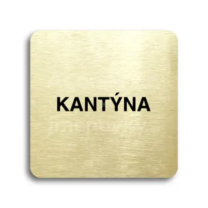 Piktogram "kantýna" - zlatá tabulka - černý tisk bez rámečku