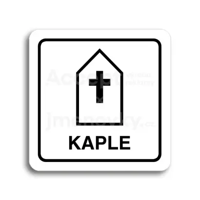 Piktogram "kaple" - bílá tabulka - černý tisk