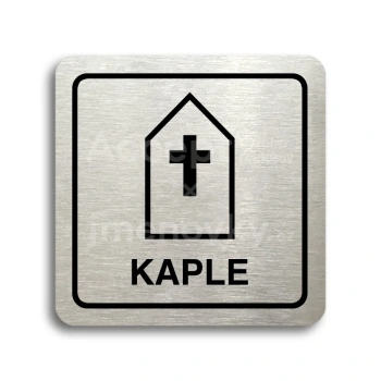 Piktogram "kaple" - stříbrná tabulka - černý tisk