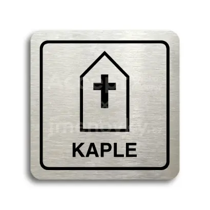 Piktogram "kaple" - stříbrná tabulka - černý tisk