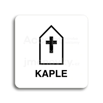 Piktogram "kaple" - bílá tabulka - černý tisk bez rámečku