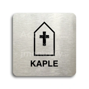 Piktogram "kaple" - stříbrná tabulka - černý tisk bez rámečku