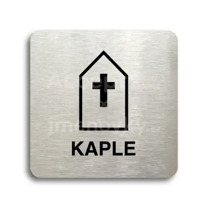 Piktogram "kaple" - stříbrná tabulka - černý tisk bez rámečku