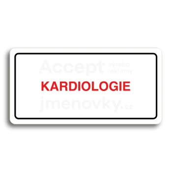 Piktogram "KARDIOLOGIE" - bílá tabulka - barevný tisk